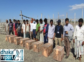 সোনাদিয়ায় ছাড়া হলো ২লাখ বন্ধ্যামাছি,লবণ ও বিষছাড়াই হবে শুটকি