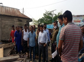 নবীগঞ্জে অবৈধ স্থাপনা উচ্ছেদ