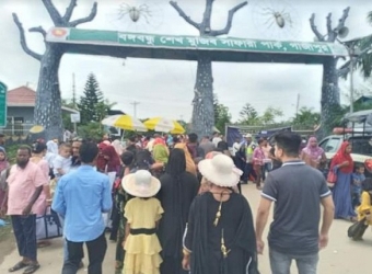বঙ্গবন্ধু সাফারি পার্কে মানুষের উপচেপড়া ভিড়