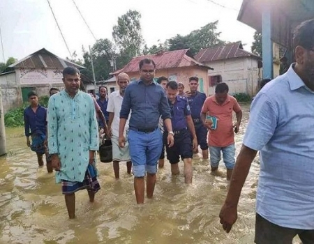 নবীগঞ্জে পানিবন্দি আড়াইশ’ পরিবার