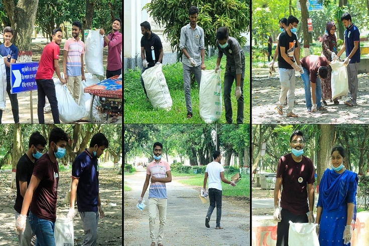 ক্যাম্পাস পরিচ্ছন্নতায় ইবির 'তারুণ্য'