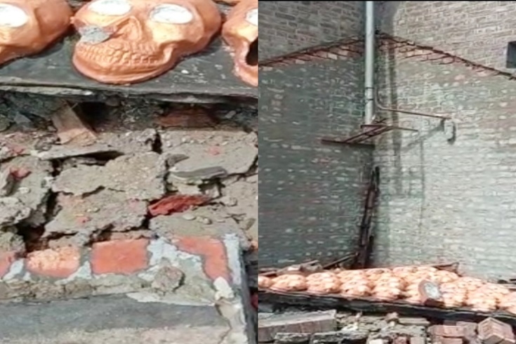 হঠাৎ বজ্রপাতে আলমডাঙ্গা বধ্যভূমির ব‍্যাপক ক্ষতি, মূর্তি ভেঙে তছনছ