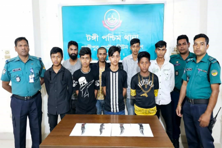 পশ্চিম থানা পুলিশের হাতে আটক ডাকাতের ৮ সদস্য গ্রেফতার