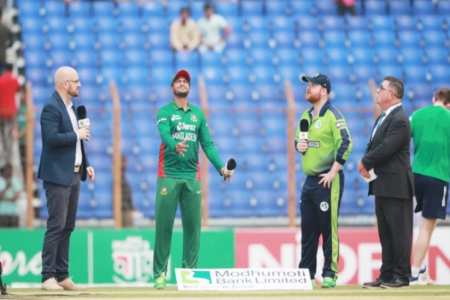 আইরিশদের হোয়াইটওয়াশের লক্ষ্যে টস জিতে ব্যাটিংয়ে বাংলাদেশ