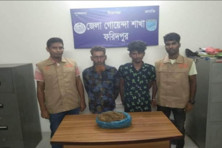 সালথায় গাঁজাসহ দুই মাদক বিক্রেতা আটক