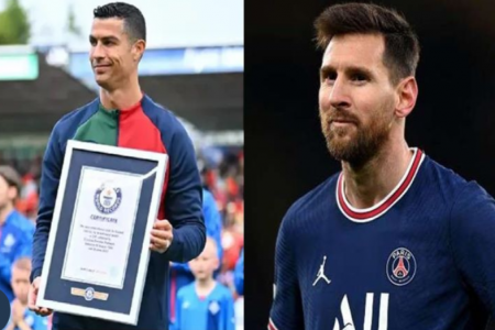 মেসিকে টপকে গিনেস ওয়ার্ল্ড রেকর্ডে রোনালদো