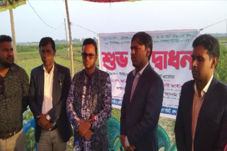 মদনে ফসল রক্ষা বাঁধ নির্মাণ কাজের শুভ উদ্বোধন
