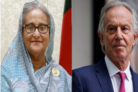 শেখ হাসিনাকে টনি ব্লেয়ারের অভিনন্দন