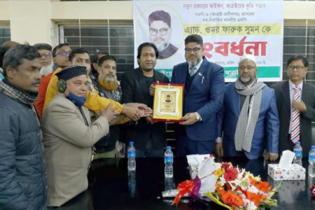 নওগাঁর আত্রাইয়ে নবনির্বাচিত এমপি কে  সাংবাদিকদের সংবর্ধনা