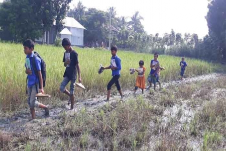 সালথায় ১শ মিটার রাস্তার জন্য ভোগান্তিতে সোনাডাঙ্গী গ্রামবাসী