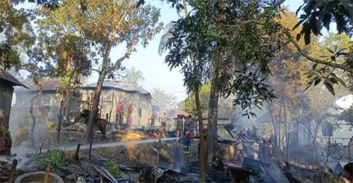 সালথায় ১১টি বসতঘরে অগ্নিকান্ডে ভস্মীভূত, অর্ধকোটি টাকার ক্ষতি
