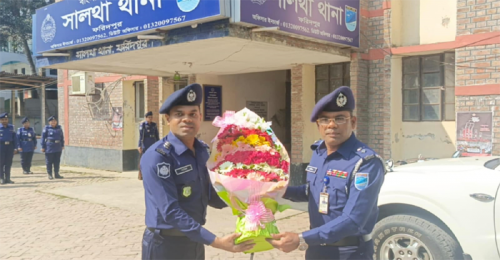 সালথা থানা পরিদর্শন করলেন ফরিদপুরের পুলিশ সুপার