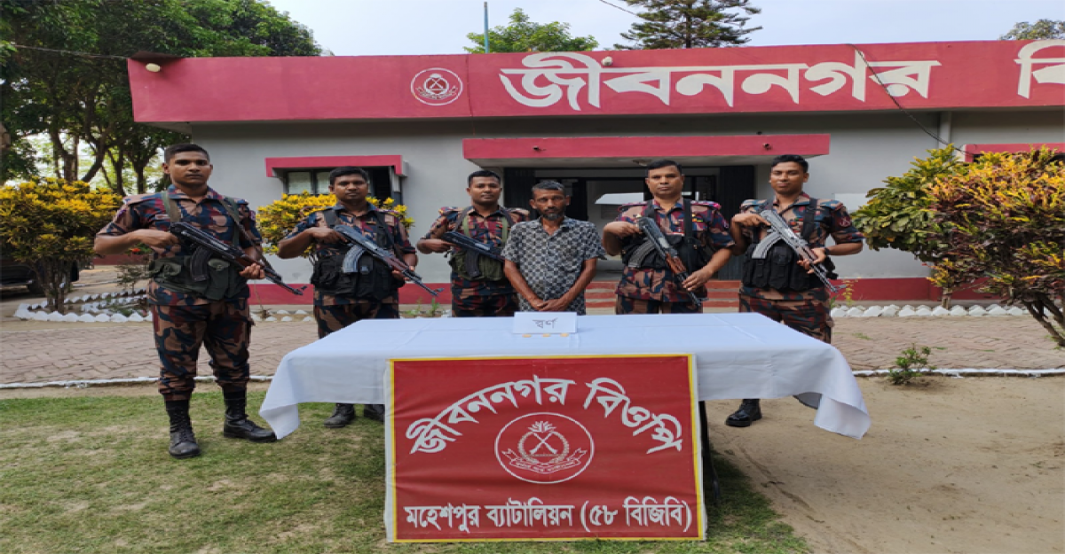 জীবননগরে বিজিবির অভিযানে ৩টি স্বর্ণের বার উদ্ধার, আটক ১
