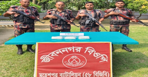 চুয়াডাঙ্গার জীবননগরে বিজিবির অভিযান, দেড় কেজি কোকেন উদ্ধার 