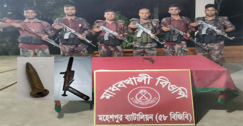 জীবননগরে বিজিবির অভিযানে দেশী পিস্তল ও গুলি উদ্ধার