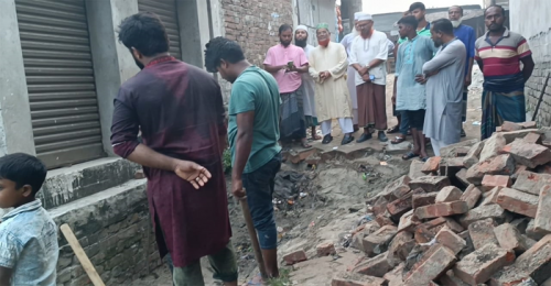 সালথায় জামায়াতে ইসলামীর উদ্যোগে সড়ক মেরামত