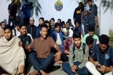 শাকসু নির্বাচনের দাবিতে উত্তাল শাহজালাল বিশ্ববিদ্যালয় 