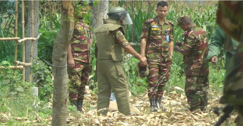 চুয়াডাঙ্গায় ফসলের খেতে পাওয়া ৭ ল্যান্ডমাইন নিষ্ক্রিয় করলো সেনাবাহিনী