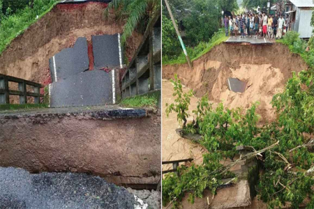  রাঙ্গুনিয়ায় সেতু ধস, ২ জেলার যোগাযোগ পুরোপুরি বন্ধ
