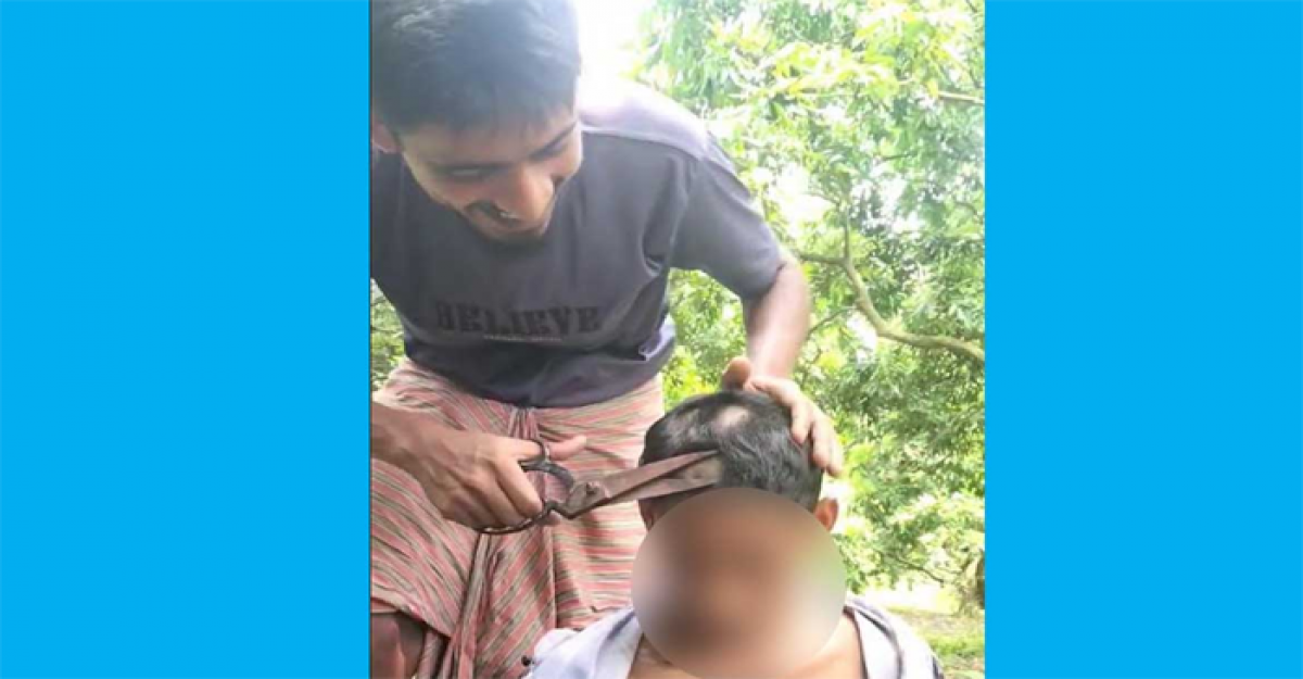 মোবাইল চুরির অভিযোগে মাথার চুল কেটে নির্যাতন, ভিডিও ভাইরাল