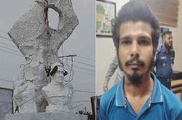বীরশ্রেষ্ঠ হামিদুর রহমানের ভাস্কর্যে জুতার মালা, আটক ১